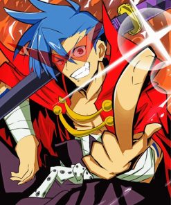 Kamina Tengen Toppa Gurren Lagann paint by numbers