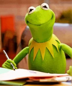 Kermit Studying paint by numbers