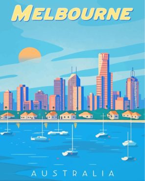 Melbourne City Poster paint by numbers