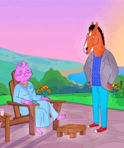 Princess Carolyn And BoJack Horseman paint by numbers