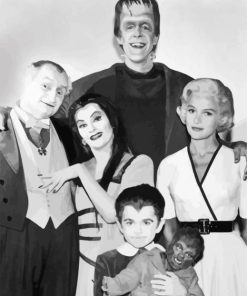 Black And White Munsters paint by numbers