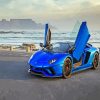 Cool Blue Lamborghini paint by numbers