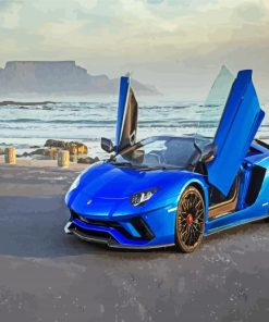 Cool Blue Lamborghini paint by numbers