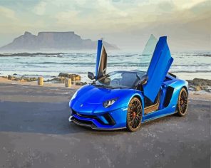 Cool Blue Lamborghini paint by numbers