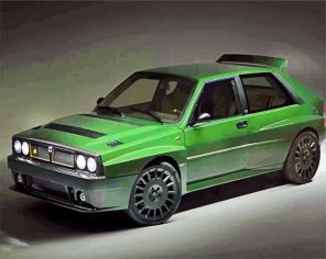 Green Lancia Car paint by numbers