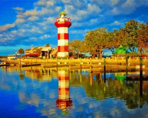 Harbour Town Lighthouse paint by numbers