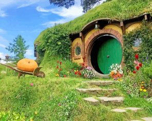 Hobbit Hole New Zealand paint by numbers