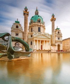 Karlskirche Church Vienna Austria paint by numbers