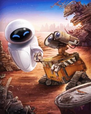 Eve And Wall-E Paint By Numbers