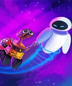 Wall-E And Eve In Space Paint By Numbers