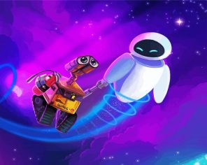 Wall-E And Eve In Space Paint By Numbers