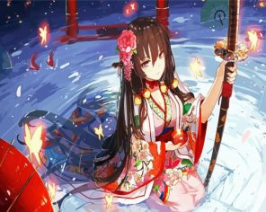 Girl Kimono Anime Paint By Numbers