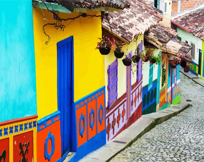 Catagena Houses Paint By Numbers