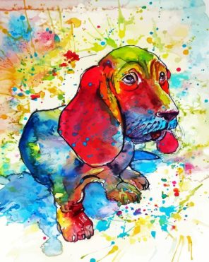 Colored Hound Paint By Numbers