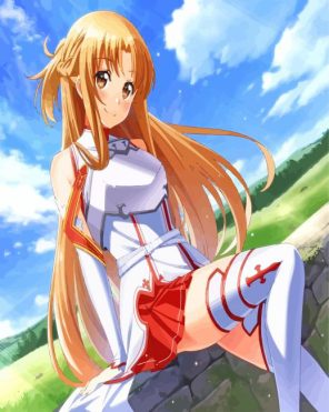 Cute Asuna Anime Paint By Numbers