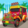 Illustration Jeep Paint By Numbers