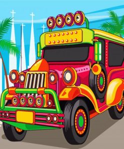 Illustration Jeep Paint By Numbers