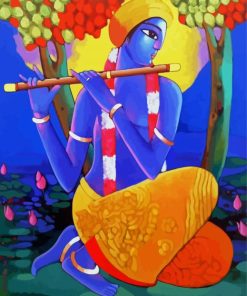 Krishna With Flute Paint By Numbers