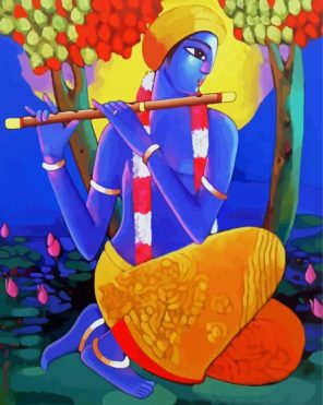 Krishna With Flute Paint By Numbers