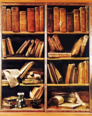 Vintage Bookcase Paint By Numbers