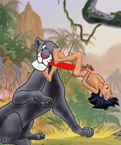 Mowgli And Bagheera Paint By Numbers