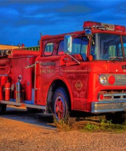 Old Red Truck Paint By Numbers