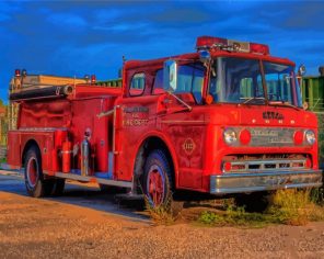 Old Red Truck Paint By Numbers