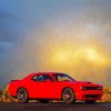 Red Challenger Hellcat Paint By Numbers