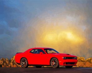 Red Challenger Hellcat Paint By Numbers