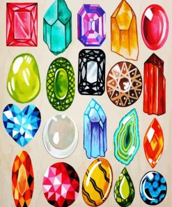 Colorful Gemstones Paint By Numbers