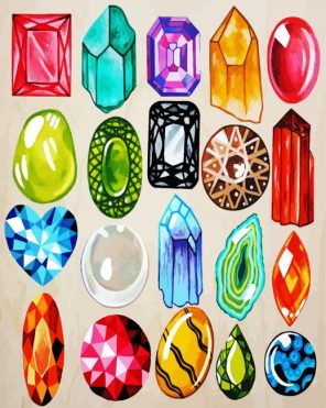 Colorful Gemstones Paint By Numbers