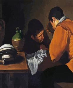 Two Young Men Eating Paint By Numbers