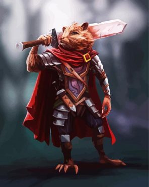 Warrior Hamster Paint By Numbers