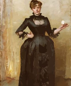 Lady With With Black Dress Paint By Numbers