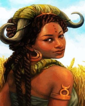 Afro Taurus Lady Paint By Numbers