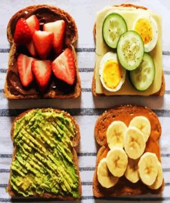 Toast With Fruits Paint By Numbers