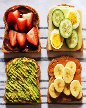 Toast With Fruits Paint By Numbers