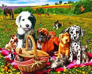 Pets Picnic Paint By Numbers