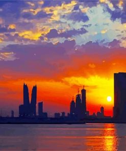 Bahrain Silhouette Paint By Numbers