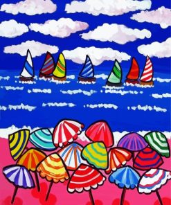 Seaside Umbrellas Paint By Numbers