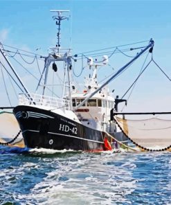 Black Trawler Paint By Numbers