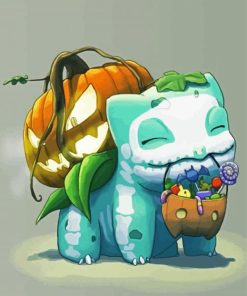 Bulbasaur In Halloween Paint By Numbers