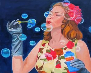 Classy Lady With Bubbles Paint By Numbers