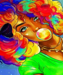 Stylish Afro Lady Paint By Numbers