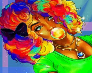 Stylish Afro Lady Paint By Numbers