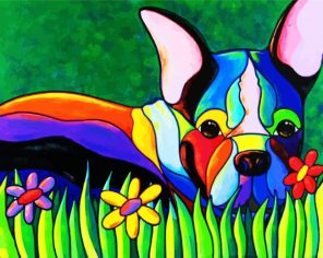 Colorful Puppy Paint By Numbers