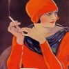 Deco Lady Smoking Paint By Numbers