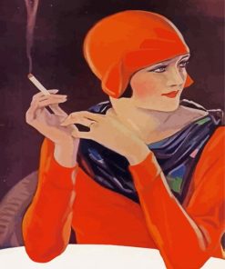 Deco Lady Smoking Paint By Numbers