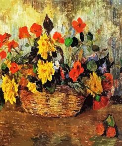 Nasturtiums In basket Paint By Numbers