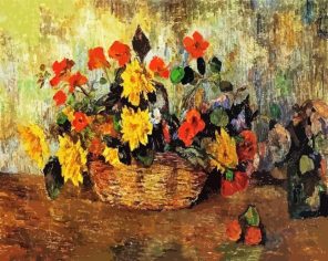 Nasturtiums In basket Paint By Numbers